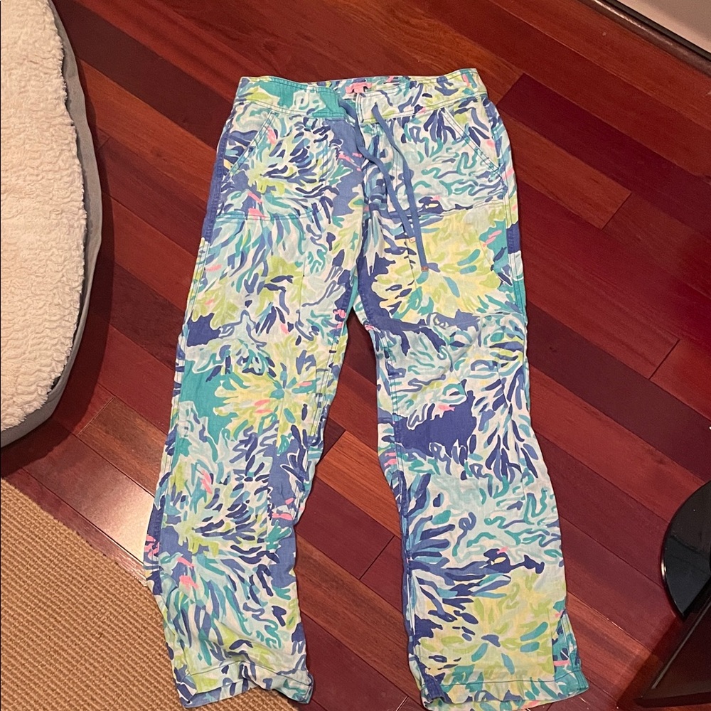 Lilly Pulitzer Blue and Green Patterned Pants